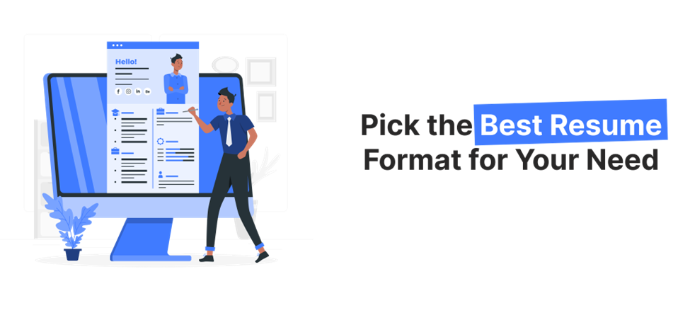 Person analyzing a resume on a computer screen, emphasizing the importance of choosing the best resume format for job applications.