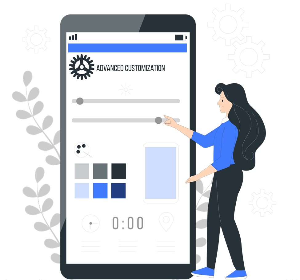 A woman adjusts alignment settings on a mobile interface, highlighting the importance of fixing misalignment issues in resume formatting.