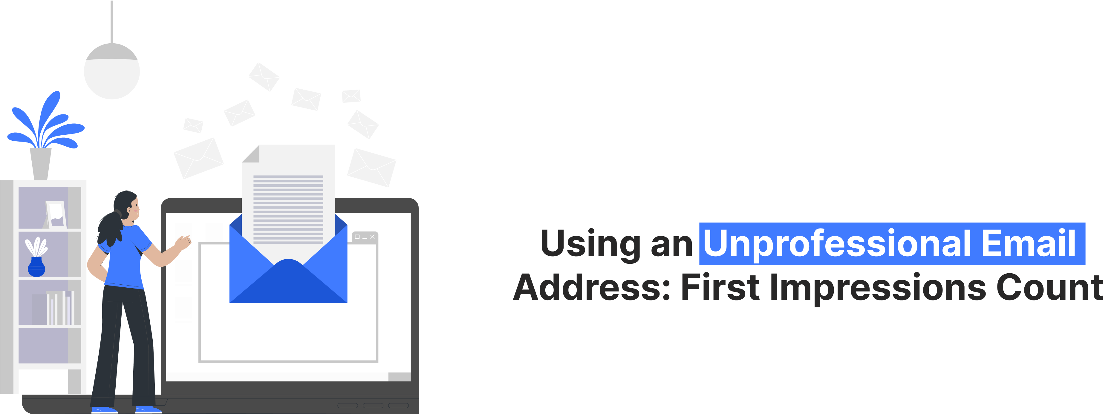 Woman reviewing email on laptop, symbolizing resume mistakes from using an unprofessional email address in job applications.