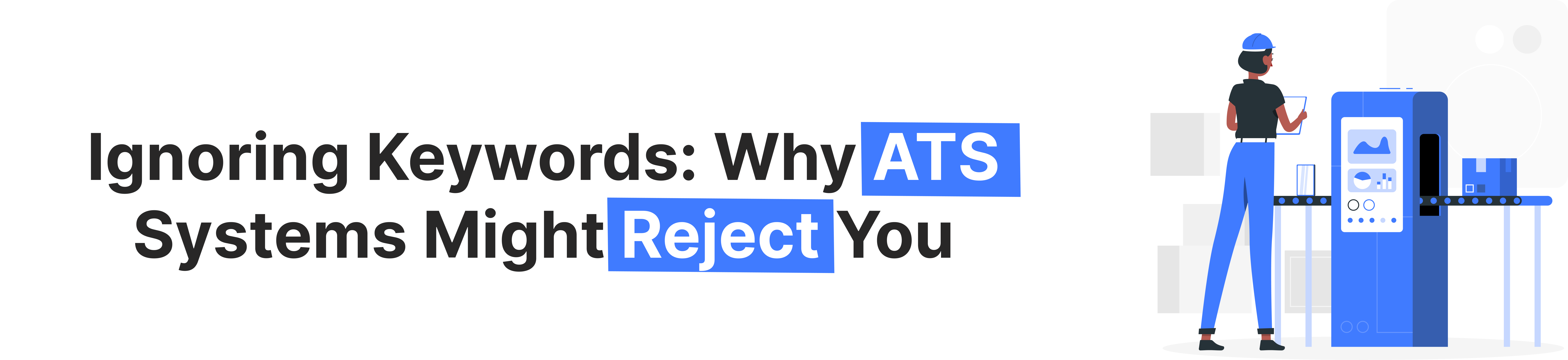 Woman near ATS system illustrates how resumes without keywords can get rejected by Applicant Tracking Systems before reaching recruiters.