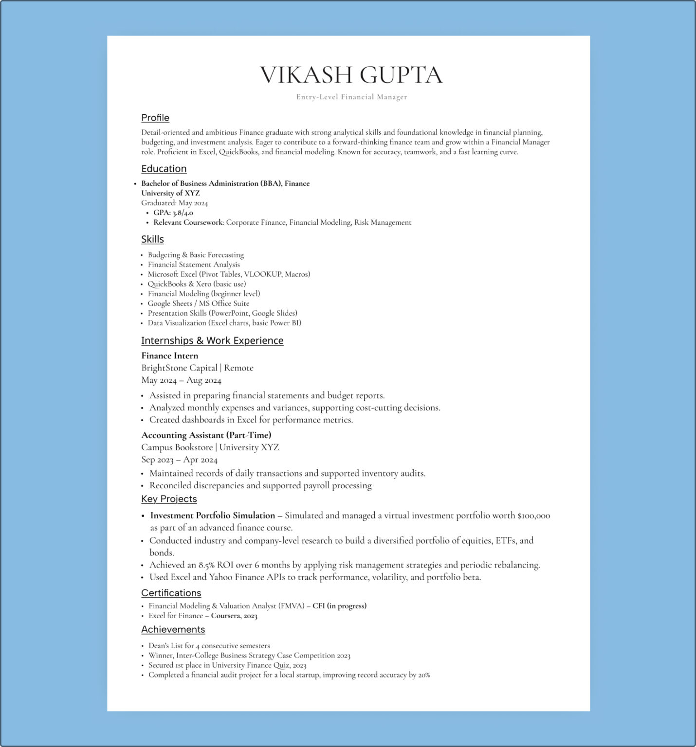 Entry Level Financial Manager Resume - Entry Level Financial Resume Template 1430x1536 