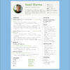 Modern senior full stack developer resume featuring React, Node.js, AWS skills, and experience in scalable web app development and deployment.