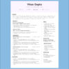 Senior Full Stack Developer resume template showing 10+ years of JavaScript, React.js, Node.js, and AWS experience with modern layout.
