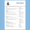 Modern tech resume template for senior full stack developer with experience, skills, projects, and certifications