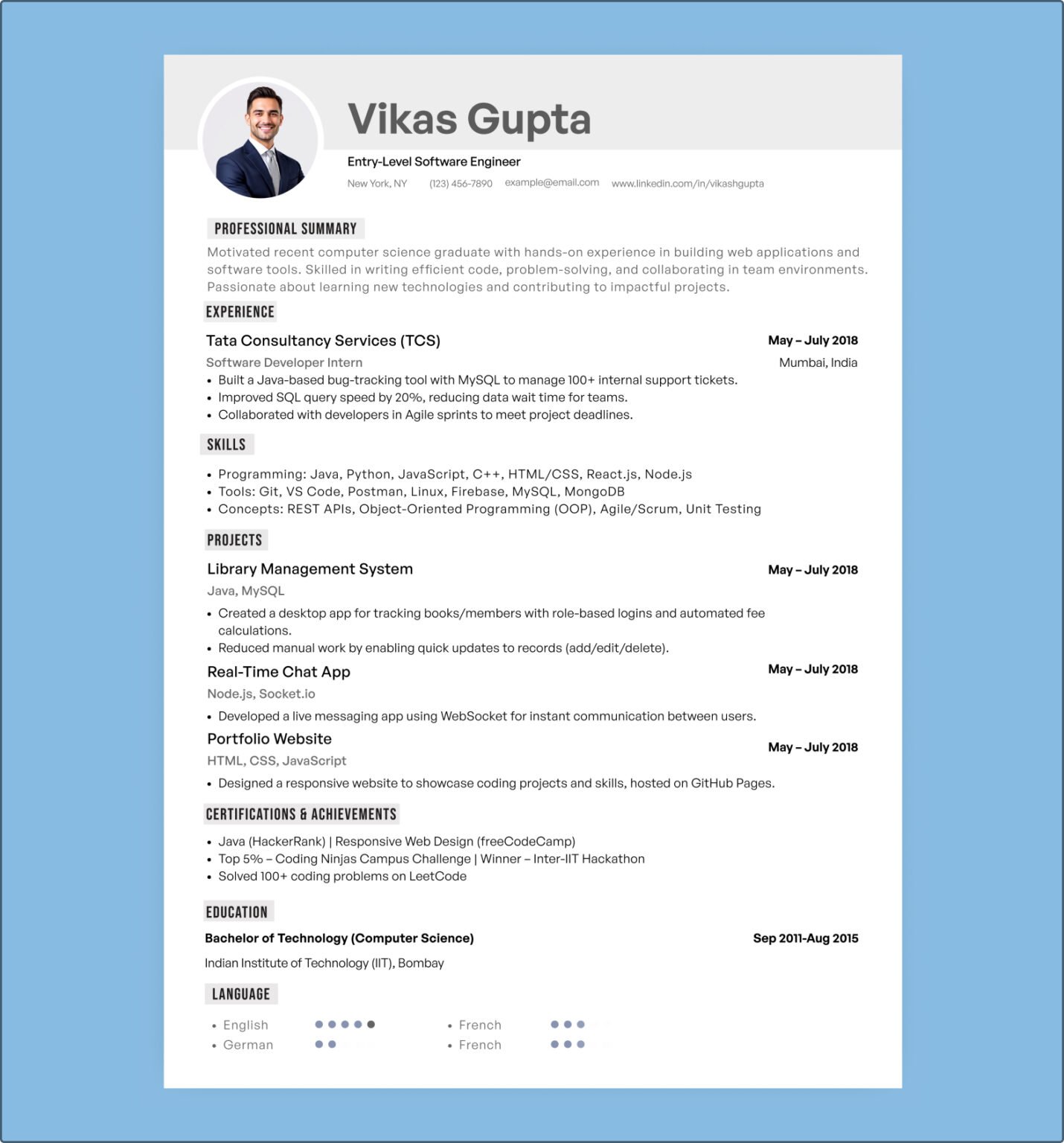 Student CV Template – Free PDF Download For Freshers