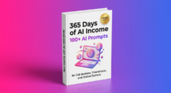 365 Days of AI Income ebook cover about making money with AI for freelancers and online earners