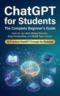 ChatGPT for Students ebook cover showing guide to studying smarter with AI tools
