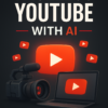 Faceless YouTube With AI — free ebook cover showing video camera, laptop, and YouTube play buttons for beginners starting a channel without showing their face