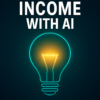 Passive Income with AI — free ebook cover showing neon lightbulb on dark teal background for beginners learning to create and sell digital products